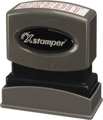 Value Collection - Credit, Red Pre-Inked Stamp - 1/2 Inch Wide x 1-5/8 Inch Long - Exact Tooling