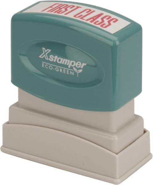 Value Collection - First Class, Red Pre-Inked Stamp - 1/2 Inch Wide x 1-5/8 Inch Long - Exact Tooling