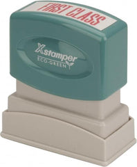 Value Collection - First Class, Red Pre-Inked Stamp - 1/2 Inch Wide x 1-5/8 Inch Long - Exact Tooling