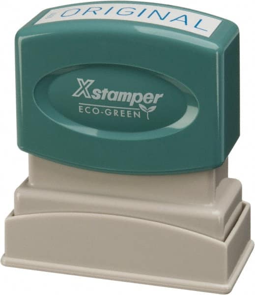 Value Collection - Original, Blue Pre-Inked Stamp - 1/2 Inch Wide x 1-5/8 Inch Long - Exact Tooling