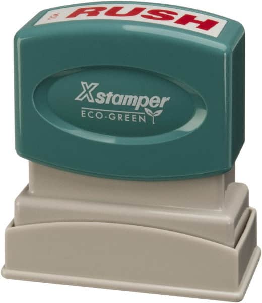 Value Collection - Rush, Red Pre-Inked Stamp - 1/2 Inch Wide x 1-5/8 Inch Long - Exact Tooling