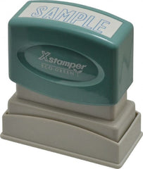Value Collection - Sample, Blue Pre-Inked Stamp - 1/2 Inch Wide x 1-5/8 Inch Long - Exact Tooling