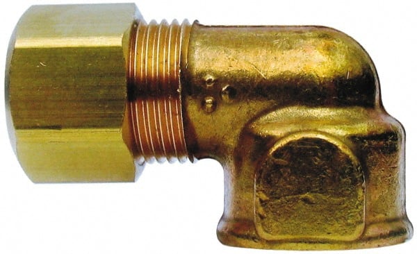 Cerro - 3/8" OD, Brass Female Elbow - Comp x FNPT Ends - Exact Tooling