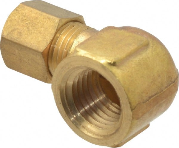 Cerro - 1/4" OD, Brass Female Elbow - Comp x FNPT Ends - Exact Tooling