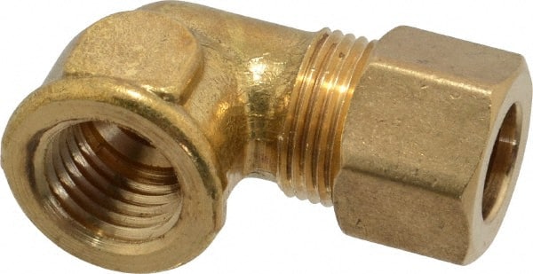 Cerro - 3/8" OD, Brass Female Elbow - Comp x FNPT Ends - Exact Tooling