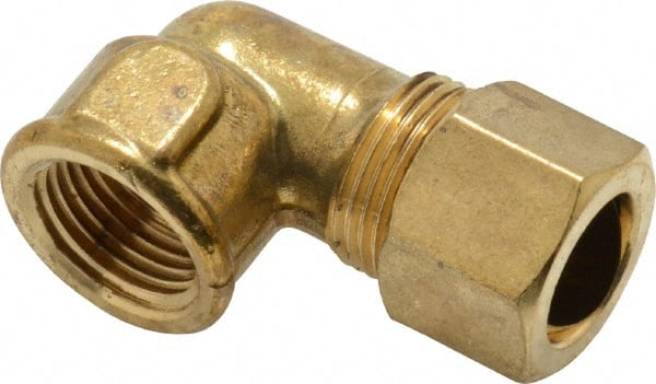 Cerro - 1/2" OD, Brass Female Elbow - Comp x FNPT Ends - Exact Tooling