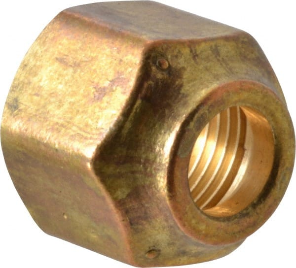 Cerro - 5/8 x 1/2" Tube OD, 45° Brass Flared Tube Refrigeration Nut - Compression Ends - Exact Tooling