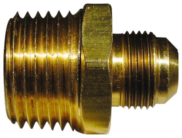 Cerro - 7/8" Tube OD, 45° Brass Flared Tube Male Connector - 3/4 Flare x MIP Ends - Exact Tooling