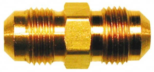 Cerro - 3/4" Tube OD, 45° Brass Flared Tube Union - Flare x Flare Ends - Exact Tooling