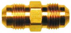 Cerro - 3/4" Tube OD, 45° Brass Flared Tube Union - Flare x Flare Ends - Exact Tooling