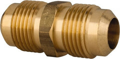 Cerro - 5/8" Tube OD, 45° Brass Flared Tube Union - Flare x Flare Ends - Exact Tooling