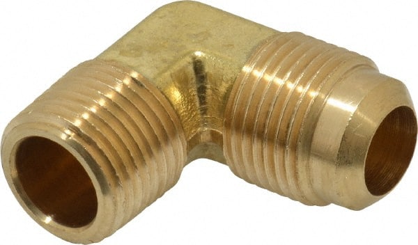 Cerro - 5/8" Tube OD, 45° Brass Flared Tube Male Elbow - 1/2 Flare x MIP Ends - Exact Tooling