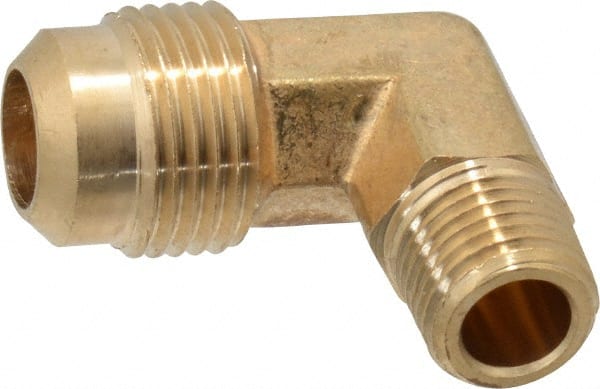 Cerro - 1/2" Tube OD, 45° Brass Flared Tube Male Elbow - 1/4 Flare x MIP Ends - Exact Tooling