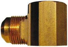 Cerro - 3/8" Tube OD, 45° Brass Flared Tube Female Elbow - 1/2 Flare x FIP Ends - Exact Tooling