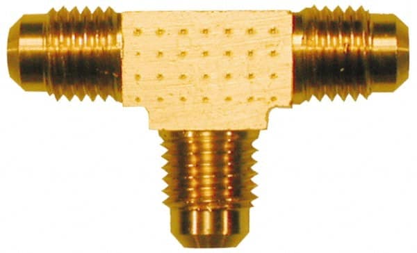 Cerro - 5/8" Tube OD, 45° Brass Flared Tube Union Tee - Flare x Flare x Flare Ends - Exact Tooling
