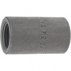 Made in USA - Size 1/2", Class 3,000, Forged Carbon Steel Black Pipe Coupling - 925 psi, Threaded End Connection - Exact Tooling