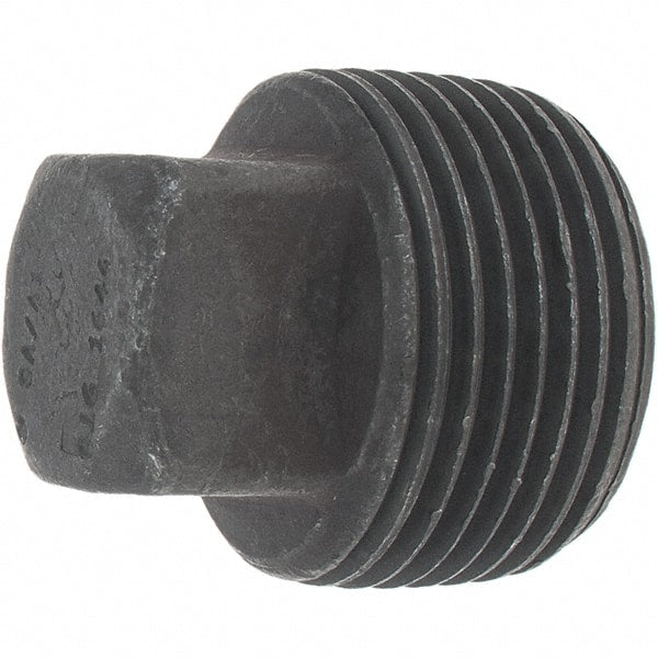 Made in USA - Size 1", Class 3,000, Forged Carbon Steel Black Pipe Square Plug - 925 psi, Threaded End Connection - Exact Tooling