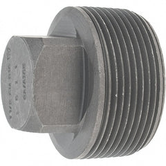 Made in USA - Size 1-1/2", Class 3,000, Forged Carbon Steel Black Pipe Square Plug - 925 psi, Threaded End Connection - Exact Tooling