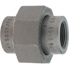 Made in USA - Size 3/4", Class 3,000, Forged Carbon Steel Black Pipe Union - 925 psi, Threaded End Connection - Exact Tooling