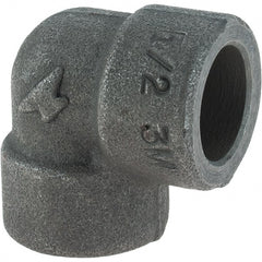 Made in USA - Size 1/2", Class 3,000, Forged Carbon Steel Black Pipe 90° Elbow - 925 psi, Socket Weld End Connection - Exact Tooling