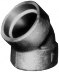 Made in USA - Size 1/2", Class 3,000, Forged Carbon Steel Black Pipe 45° Elbow - 925 psi, Socket Weld End Connection - Exact Tooling
