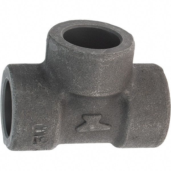 Made in USA - Size 1/2", Class 3,000, Forged Carbon Steel Black Pipe Tee - 925 psi, Socket Weld End Connection - Exact Tooling
