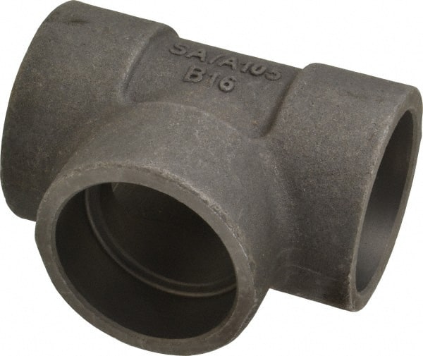 Made in USA - Size 2", Class 3,000, Forged Carbon Steel Black Pipe Tee - 925 psi, Socket Weld End Connection - Exact Tooling