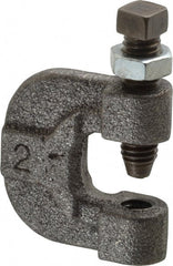 Made in USA - 3/4" Max Flange Thickness, 3/8" Rod C-Clamp with Locknut - 400 Lb Capacity, Ductile Iron - Exact Tooling