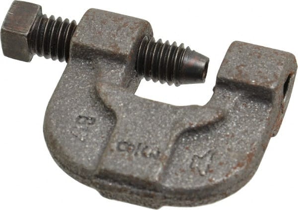 Made in USA - 3/4" Max Flange Thickness, 3/8" Rod C-Clamp - 400 Lb Capacity, Ductile Iron - Exact Tooling