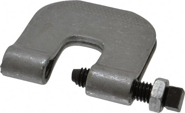 Made in USA - 3/4" Max Flange Thickness, 3/8" Rod C-Clamp with Locknut - 230 Lb Capacity, Carbon Steel - Exact Tooling