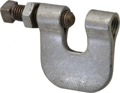 Made in USA - 3/4" Max Flange Thickness, 1/2" Rod C-Clamp with Locknut - 380 Lb Capacity, Carbon Steel - Exact Tooling