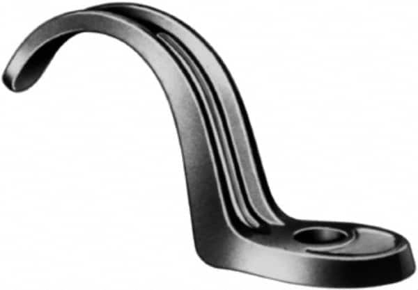 Made in USA - 1" Pipe, Malleable Iron, Black Plated" Pipe or Conduit Strap - 1 Mounting Hole - Exact Tooling
