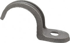 Made in USA - 1-1/2" Pipe, Malleable Iron, Black Plated" Pipe or Conduit Strap - 1 Mounting Hole - Exact Tooling