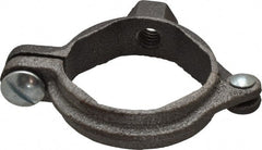 Value Collection - 1-1/4" Pipe, 3/8" Rod, Extension Split Pipe Clamp - 180 Lb Capacity, Malleable Iron - Exact Tooling