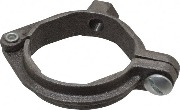 Value Collection - 1-1/2" Pipe, 3/8" Rod, Extension Split Pipe Clamp - 180 Lb Capacity, Malleable Iron - Exact Tooling