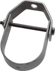 Made in USA - 2" Pipe, 3/8" Rod, Carbon Steel Adjustable Clevis Hanger - Black Coated, 610 Lb Capacity - Exact Tooling