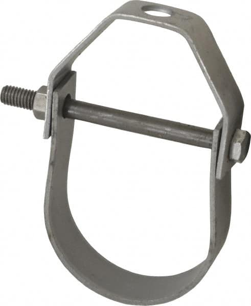 Made in USA - 2-1/2" Pipe, 1/2" Rod, Carbon Steel Adjustable Clevis Hanger - Black Coated, 1,130 Lb Capacity - Exact Tooling