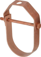Value Collection - 2" Pipe, 3/8" Rod, Carbon Steel Adjustable Clevis Hanger - Copper Plated, 250 Lb Capacity - Exact Tooling