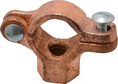Value Collection - 1/2" Pipe, 3/8" Rod, Copper Plated Split Clamp - 180 Lb Capacity, Malleable Iron - Exact Tooling