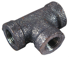 Made in USA - Class 150, 3/4 x 1/2 x 1/2" Galvanized Pipe Reducing Tee - Threaded, Malleable Iron - Exact Tooling