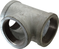 Made in USA - Class 150, 3" Galvanized Pipe Tee - Threaded, Malleable Iron - Exact Tooling