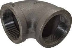 Made in USA - Size 2", Class 150, Malleable Iron Black Pipe 90° Elbow - 150 psi, Threaded End Connection - Exact Tooling