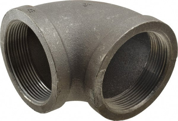 Made in USA - Size 3", Class 150, Malleable Iron Black Pipe 90° Elbow - 150 psi, Threaded End Connection - Exact Tooling