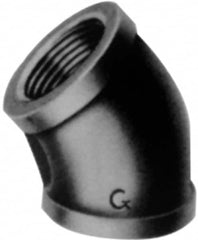 B&K Mueller - Class 150, 1-1/4" Galvanized Pipe 45° Elbow - Threaded, Malleable Iron - Exact Tooling