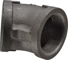 Made in USA - Size 2", Class 150, Malleable Iron Black Pipe 45° Elbow - 150 psi, Threaded End Connection - Exact Tooling