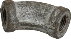 Made in USA - Class 150, 1/8" Galvanized Pipe 45° Elbow - Threaded, Malleable Iron - Exact Tooling