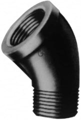 B&K Mueller - Class 150, 1-1/2" Galvanized Pipe 45° Street Elbow - Threaded, Malleable Iron - Exact Tooling