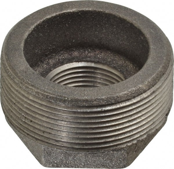 Made in USA - Size 2 x 1", Class 150, Malleable Iron Black Pipe Hex Bushing - 150 psi, Threaded End Connection - Exact Tooling