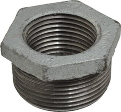 Made in USA - Class 150, 1-1/4 x 1" Galvanized Pipe Hex Bushing - Threaded, Malleable Iron - Exact Tooling