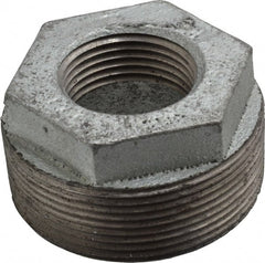 Made in USA - Class 150, 2 x 1" Galvanized Pipe Hex Bushing - Threaded, Malleable Iron - Exact Tooling